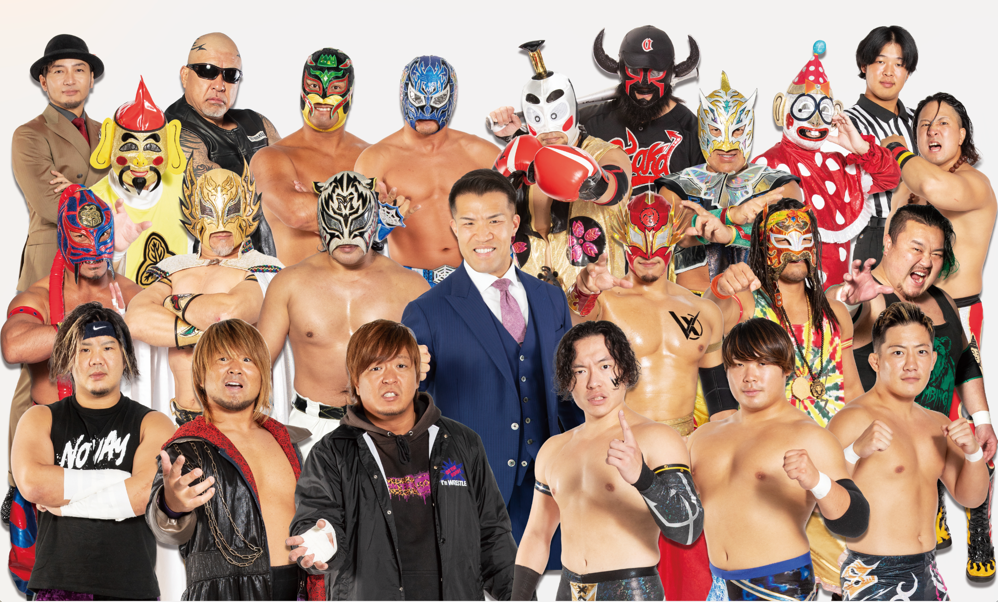 大阪プロレスの選手・出演者集合写真